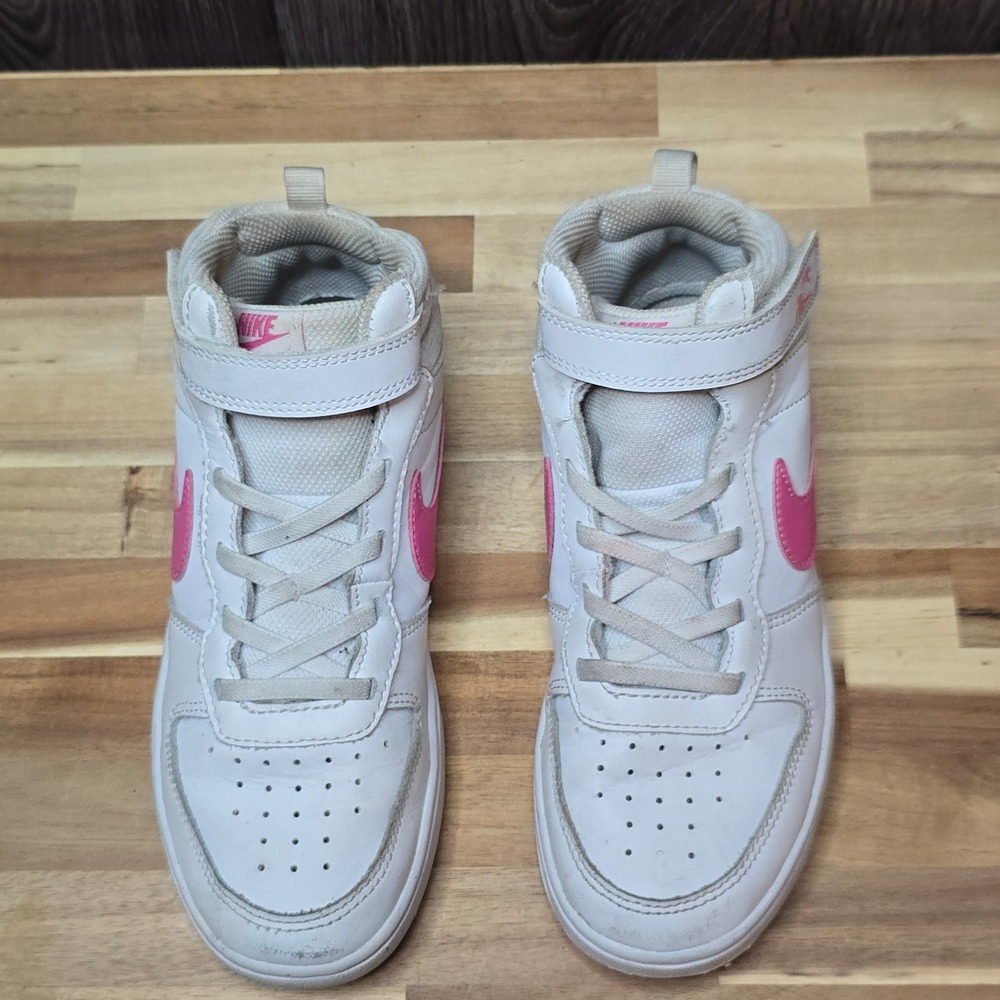 Nike Court Borough Mid 2 Sneakers 3Y White Pink CD7783-116 Kids High Top Shoes
